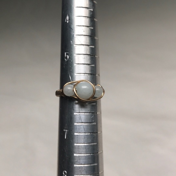 Gold filled wire wrapped aquamarine ring - Picture 2 of 8